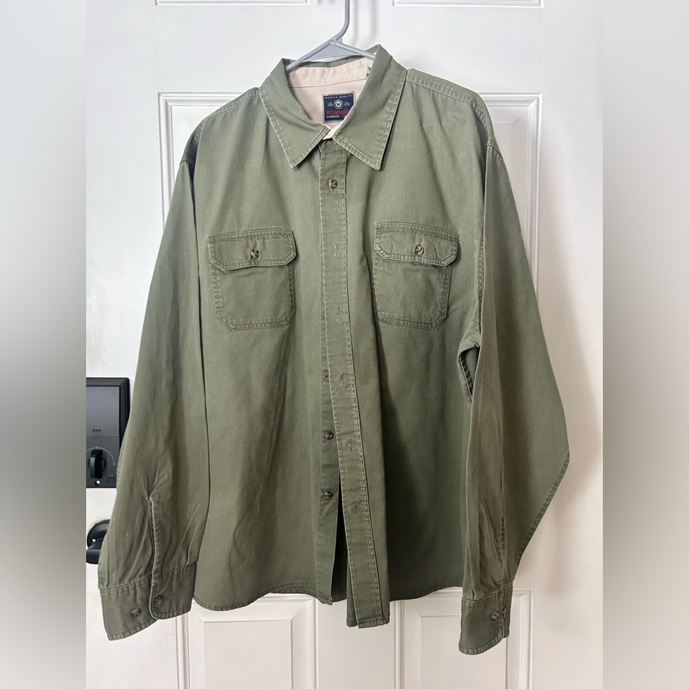 Wrangler Olive Green Lightweight Shirt Jacket